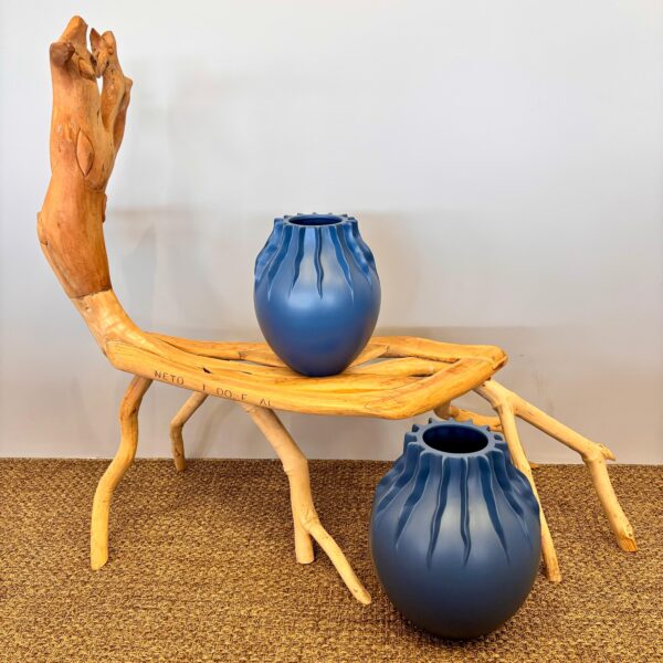 Vaso em Cerâmica Selva Azul - Tamanho P