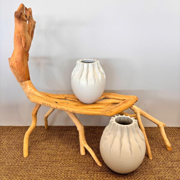 Vaso em Cerâmica Selva Off-White - Tamanho G