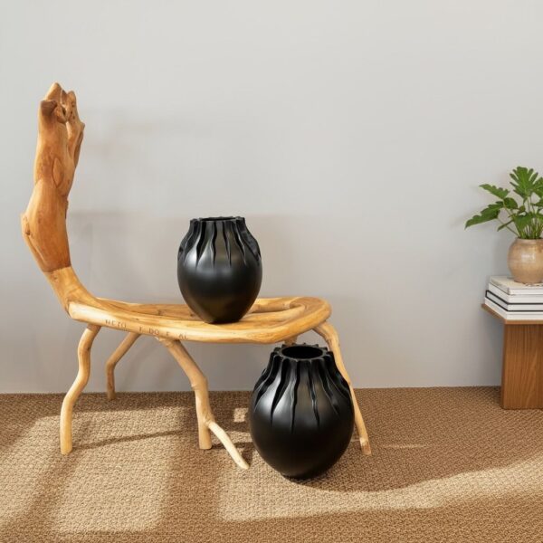 Vaso em Cerâmica Selva Preto - Tamanho P