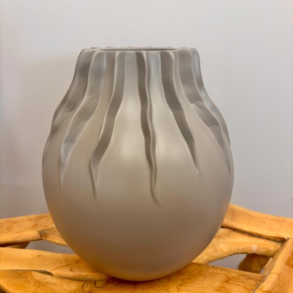 Vaso em Cerâmica Selva Cinza Claro - Tamanho G