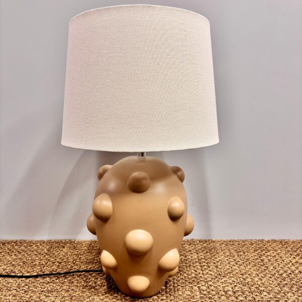 Abajur em Cerâmica Bolas Marrom Claro