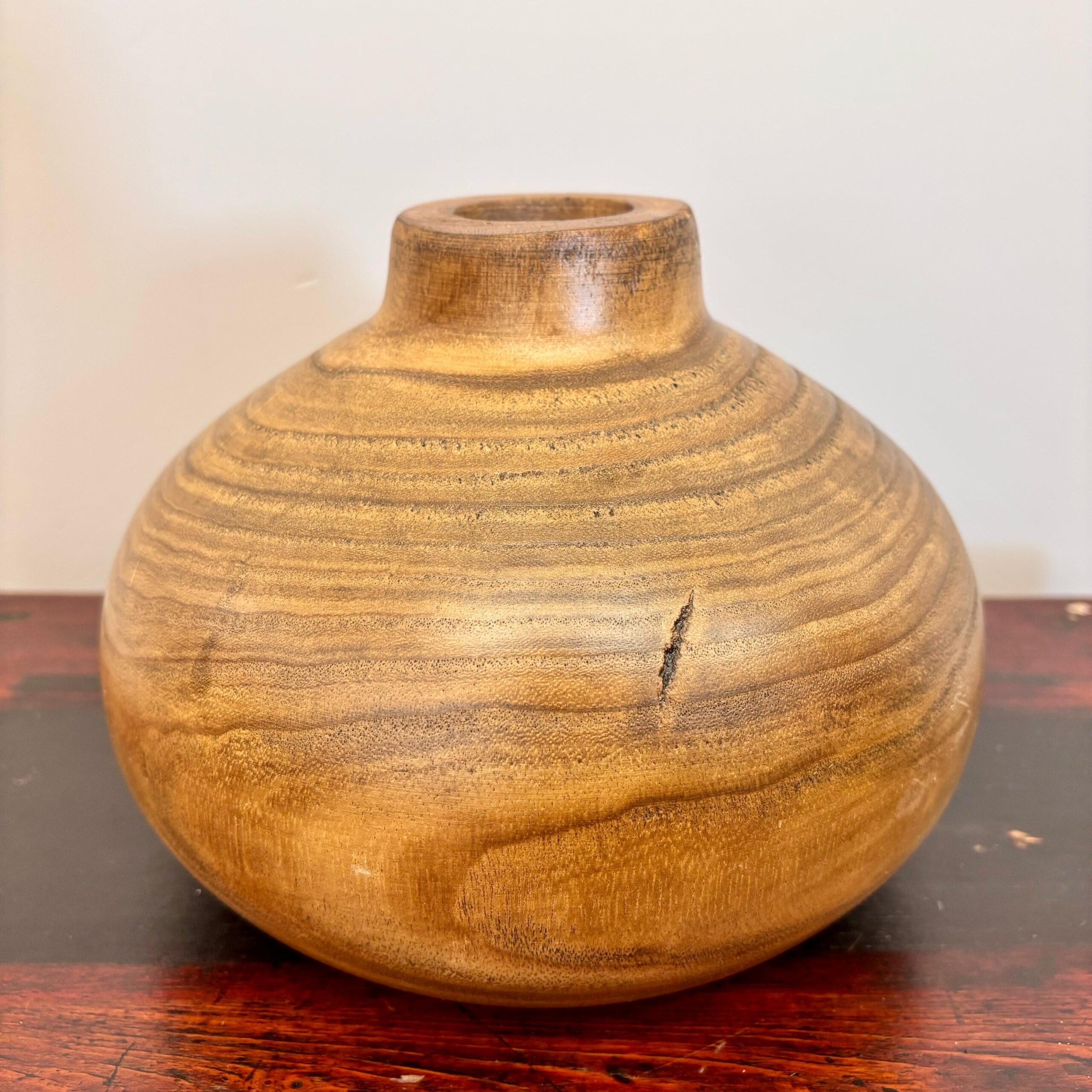 Vaso em Madeira Natural Redondo