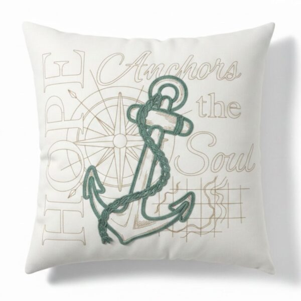 Almofada Decorativa Âncora Verde 50x50cm - Coleção Náutica