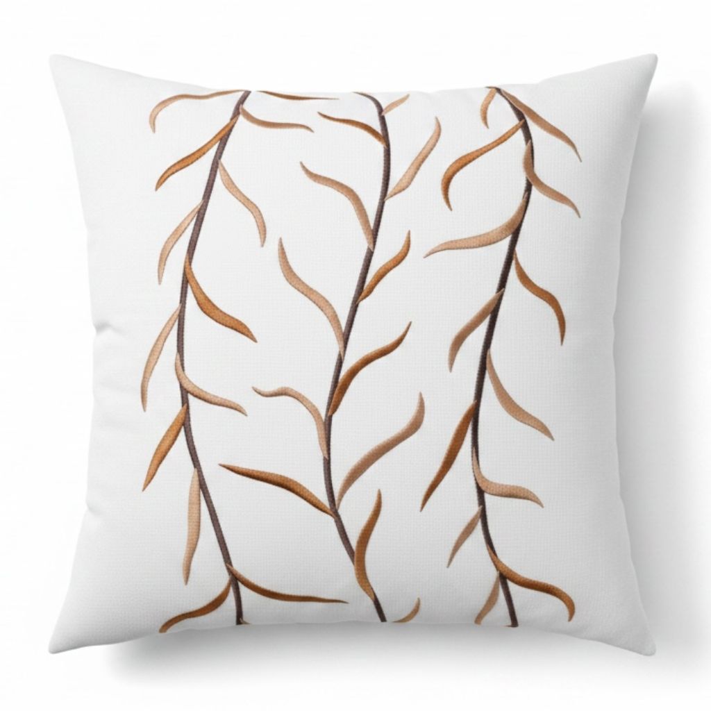 Almofada Raízes Bordada 52x52 cm - Coleção Alto Padrão