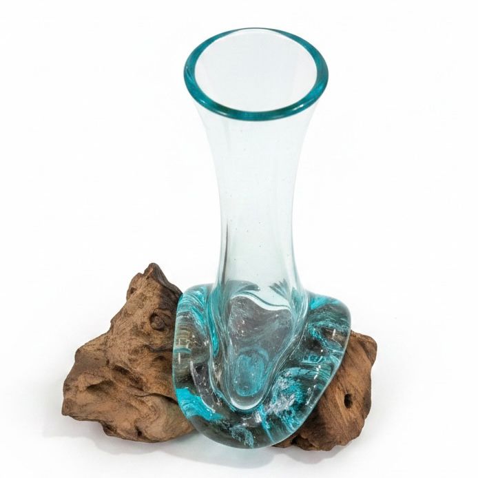 Vaso Bolha em Madeira Teca | 26 cm