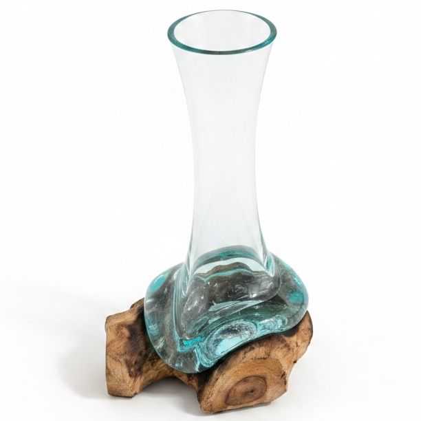 Vaso Bolha em Madeira Teca | 30 cm