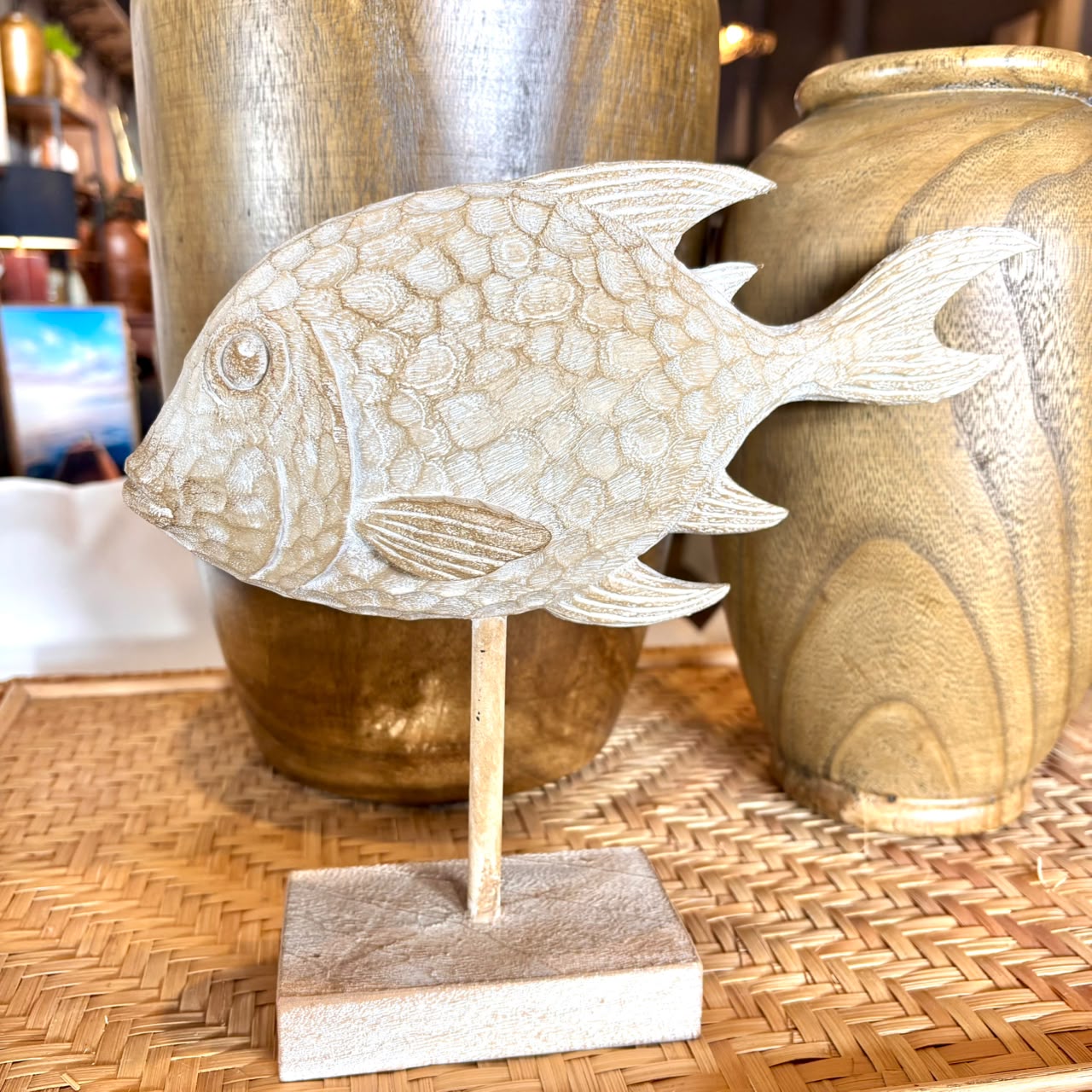 Escultura Peixe em Resina - 25 cm de Altura