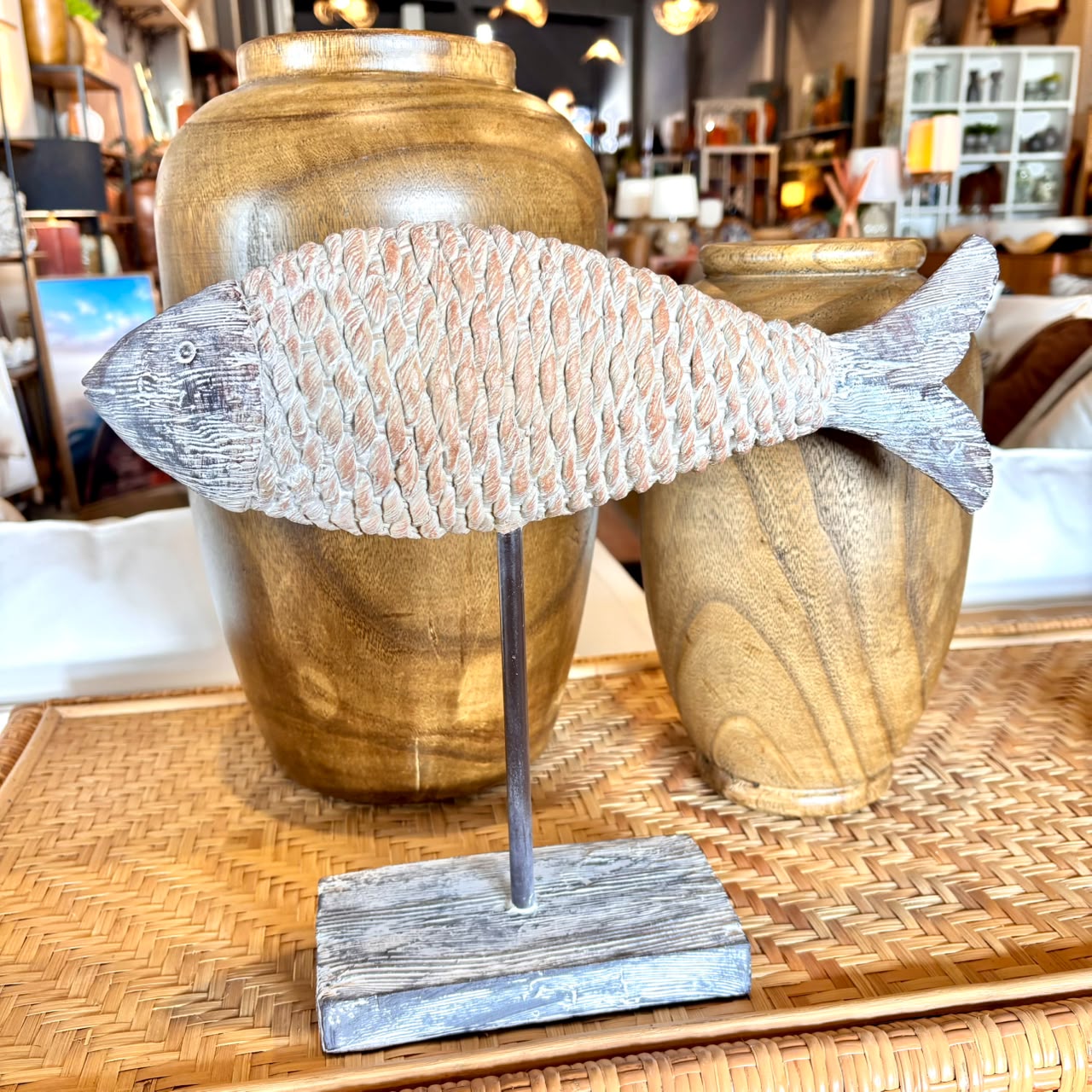 Escultura Peixe em Resina - 33 cm de Altura