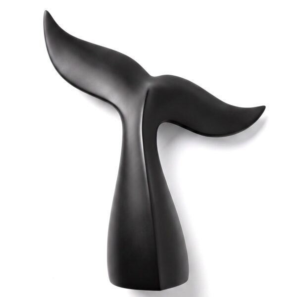 Escultura Rabo de Baleia Preto em Polirresina - 42 cm de Altura