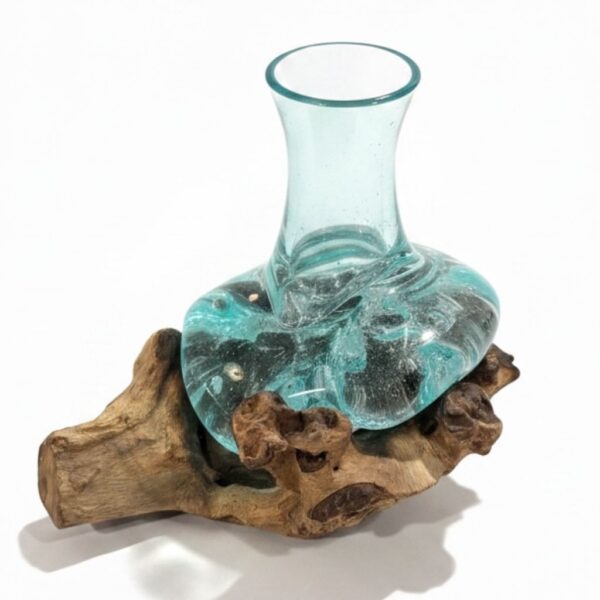 Vaso Bolha em Madeira Teca | 16 cm