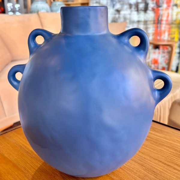 Vaso Basileia Azul em Cerâmica - 21 cm de Altura