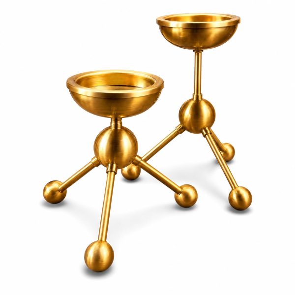 Castiçal Dourado em Inox Tamanho G