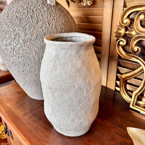 Vaso Orgânico em Cimento Cinza -