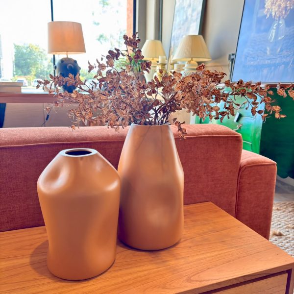 Vaso Orgânico Caramelo em Cerâmica - Tamanho G