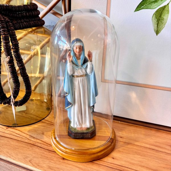 Escultura Redoma de Vidro com Suporte - 40 cm de Altura