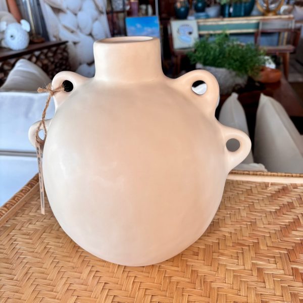 Vaso Basileia Creme em Cerâmica – 21 cm de Altura