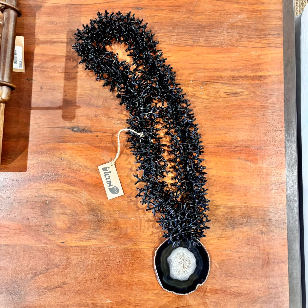 Colar De Mesa Preto Pedra Ágata - Imagem 7