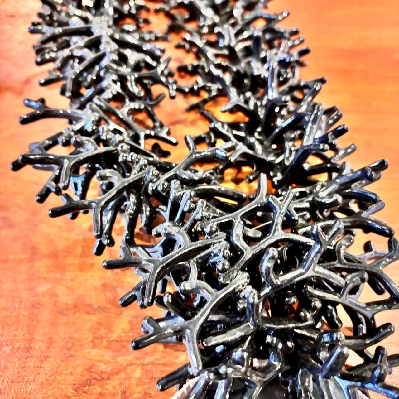 Colar De Mesa Preto Pedra Ágata - Imagem 6