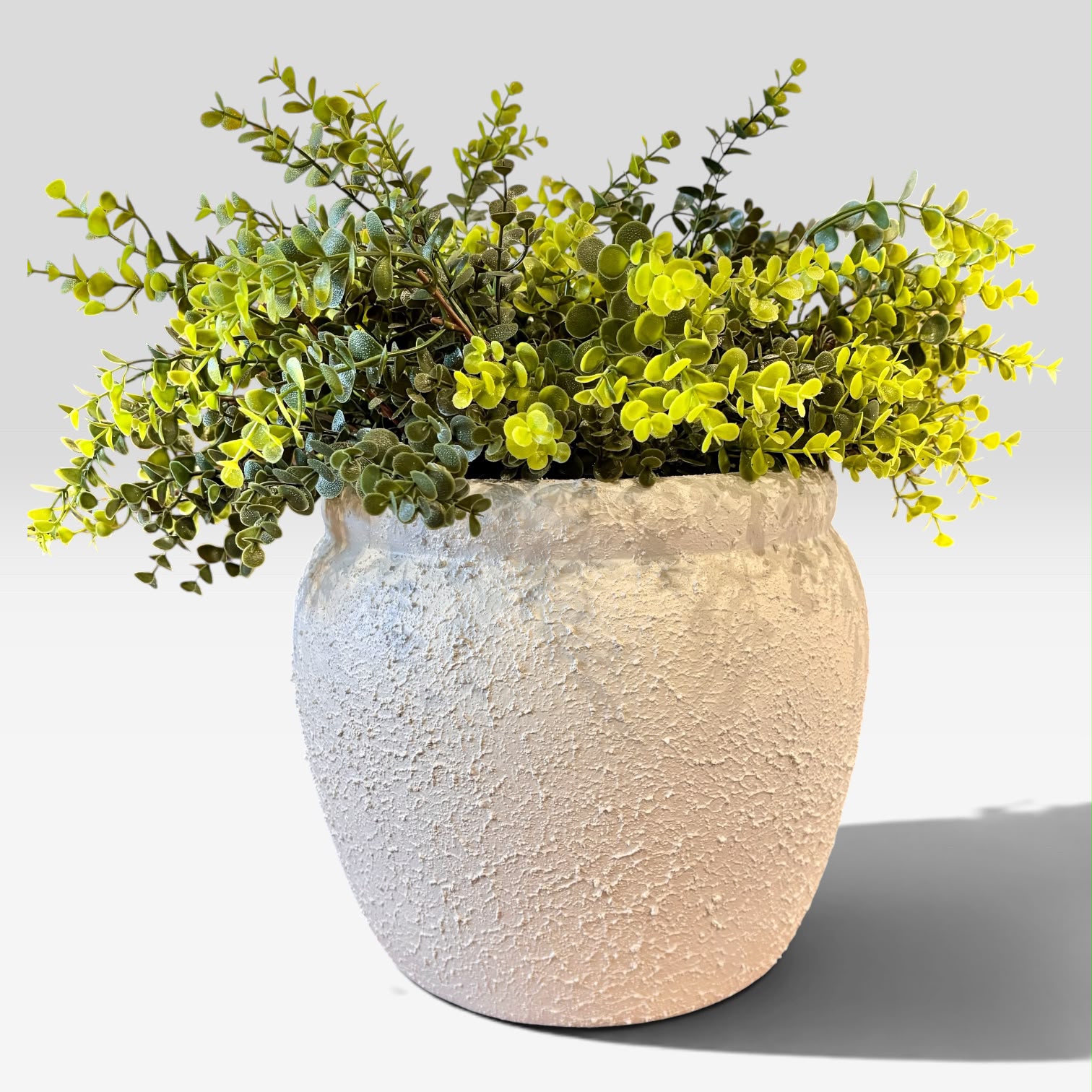 Vaso Branco em Cerâmica Texturizada - 26 cm de Altura