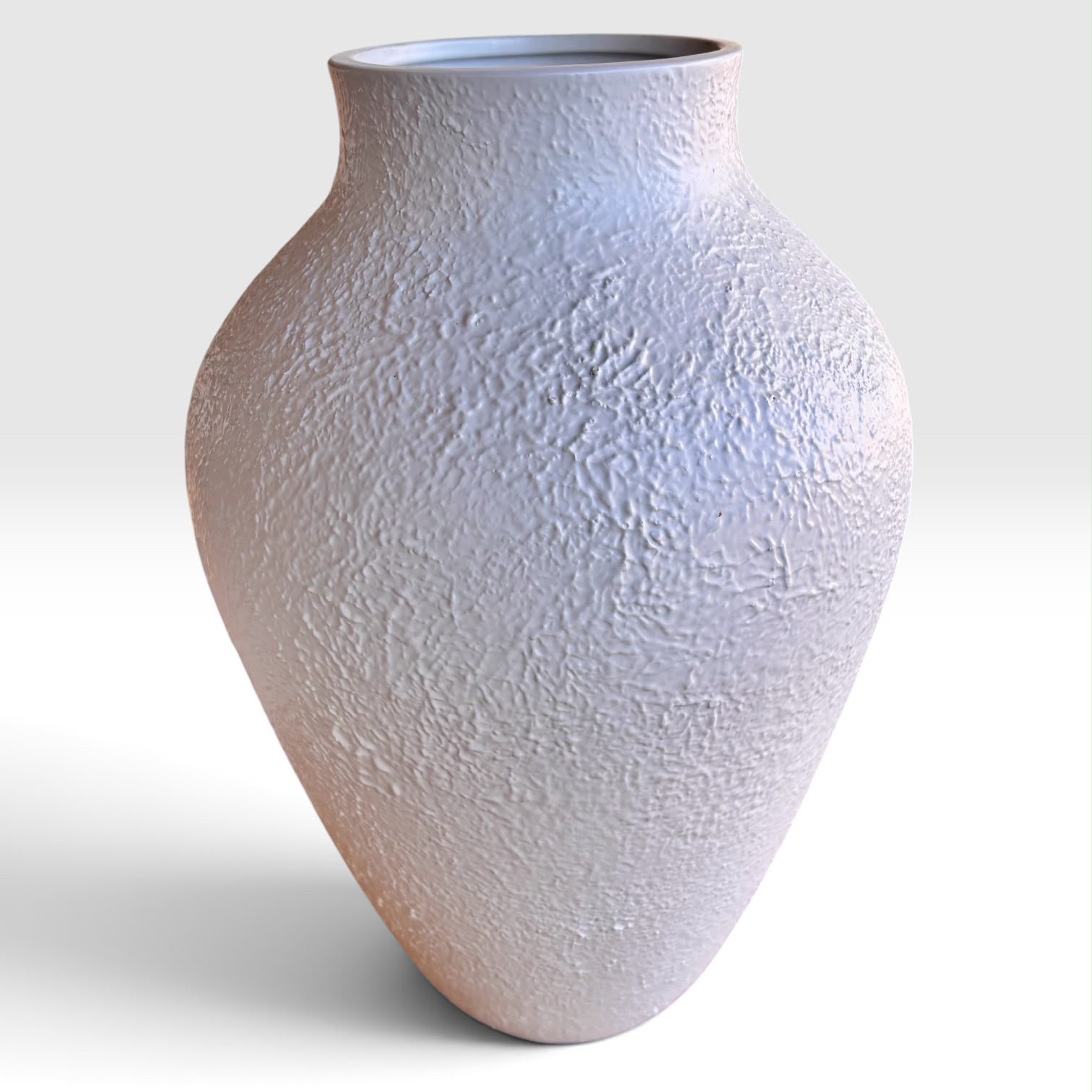 Vaso Branco Texturizado - 36 cm de Altura