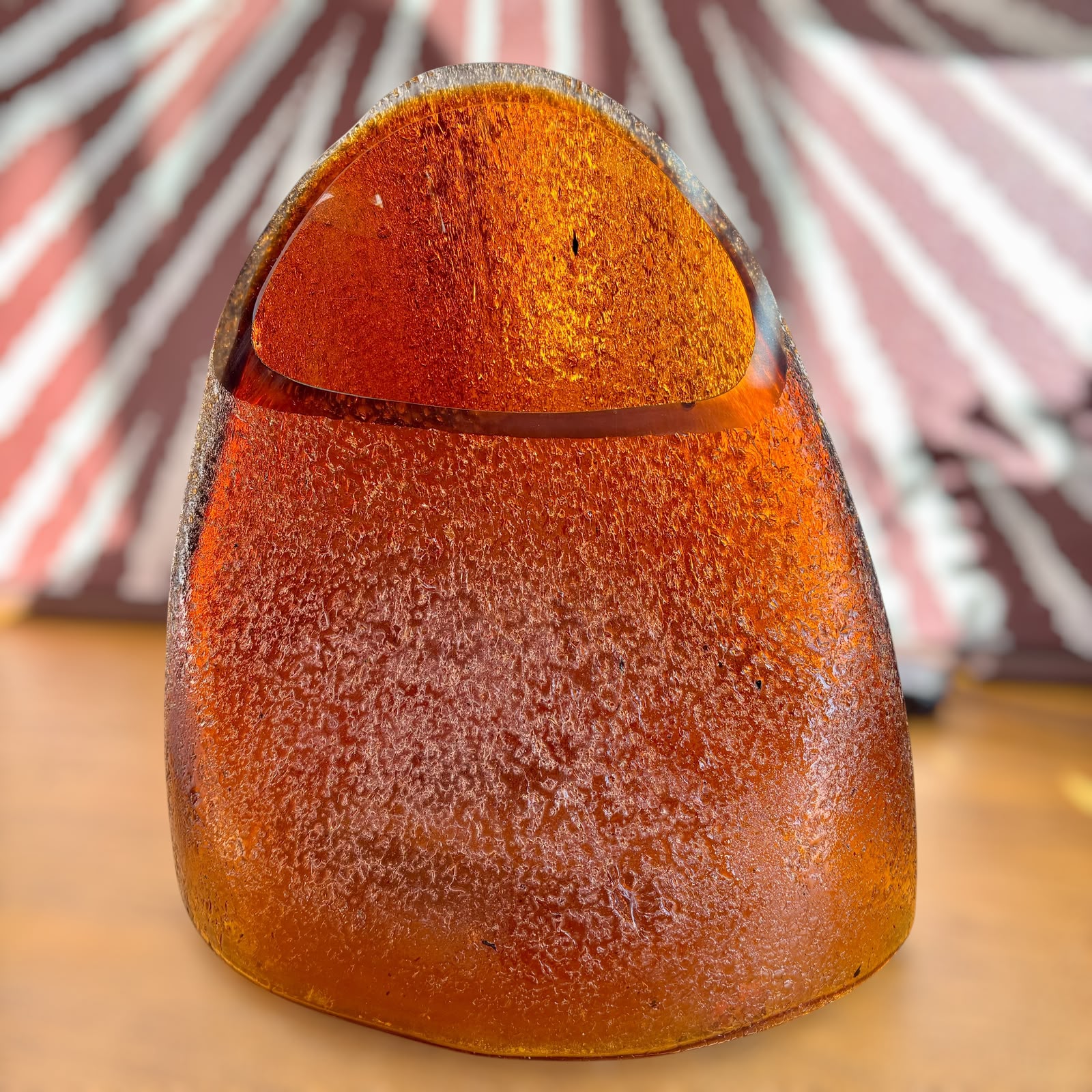 Vaso Orgânico em Vidro Âmbar - 32 cm de Altura
