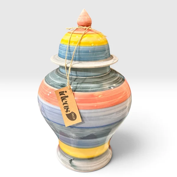 Potiche em Porcela Color - 42 cm de Altura