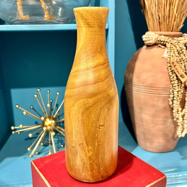 Vaso em Madeira Natural - 30 cm de Altura