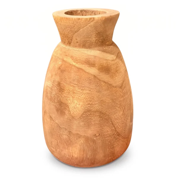 Vaso em Madeira Natural - 23 cm de Altura