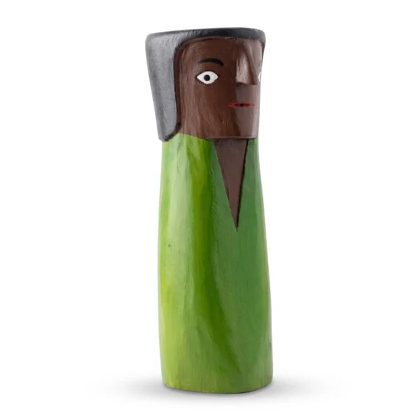 Escultura Cabeça Mestre Cicero Verde - 32 cm de Altura