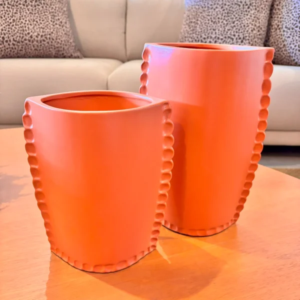 Vaso em Cerâmica Salmão - Tamanho G